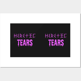 Heretic Tears Mug -  Tongue Pink Text on Vulva Purple Posters and Art